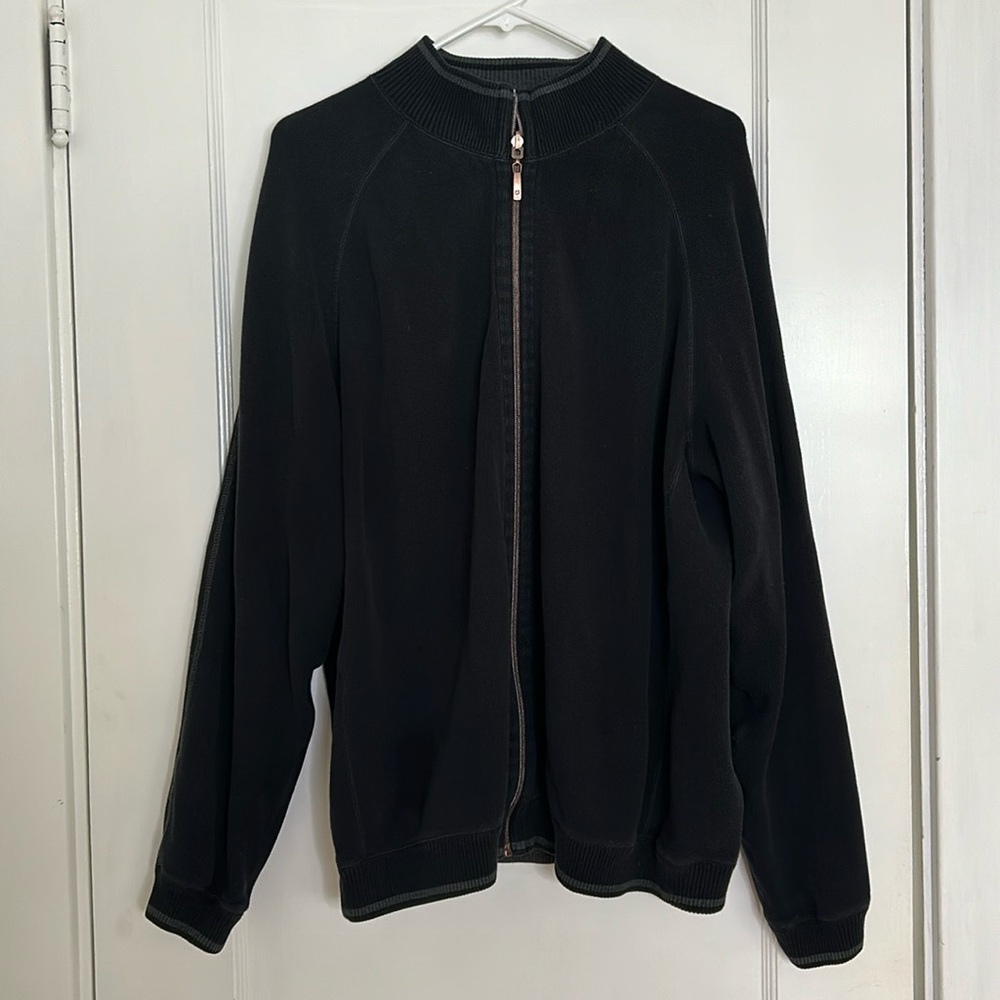 Tommy Bahama Black Full Zip Up Sweatshirt